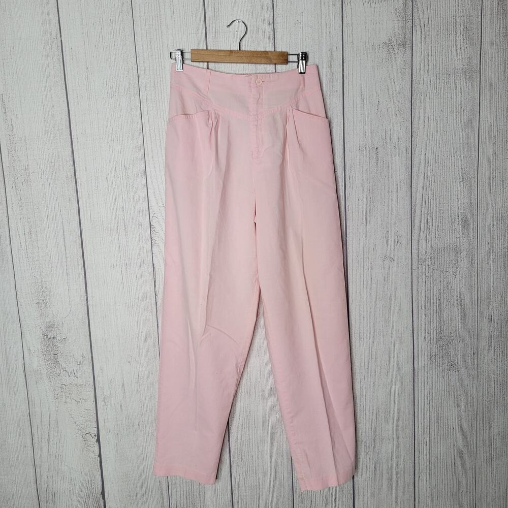 Vintage Jolie Femme Pink Ultra High Rise Light Baggy Pants Size 14